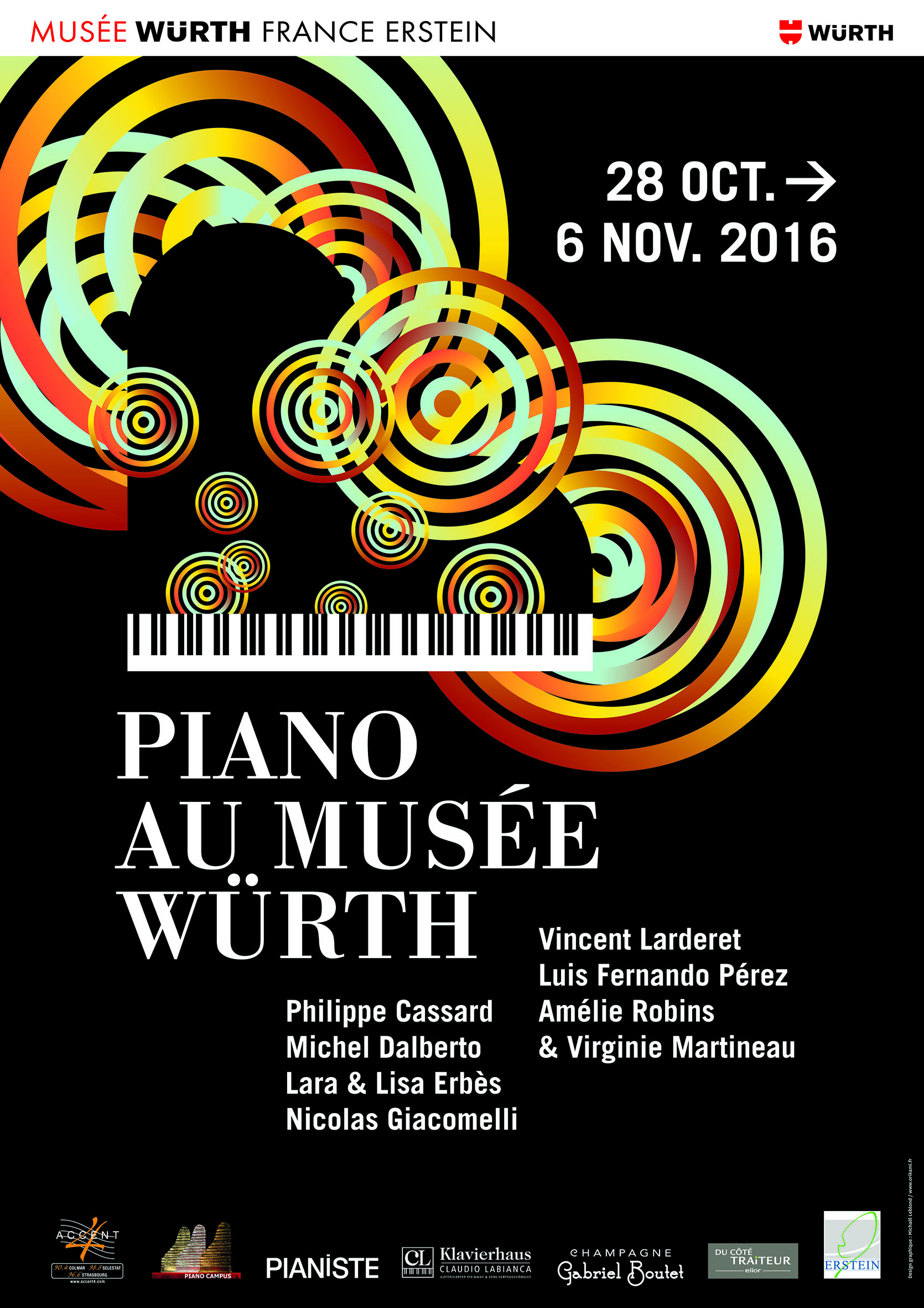 Affiche Wuth 2016 Piano et champagne BD