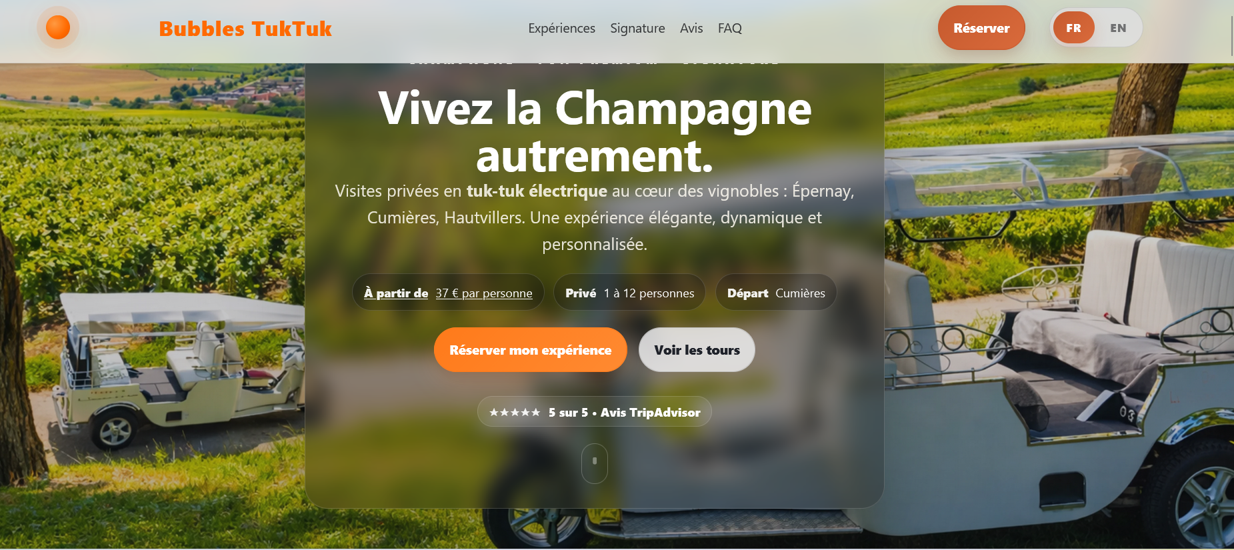 Bubbles TUK TUK JOEL REMY CUMIERES CHAMPAGNE GABRIEL BOUTET