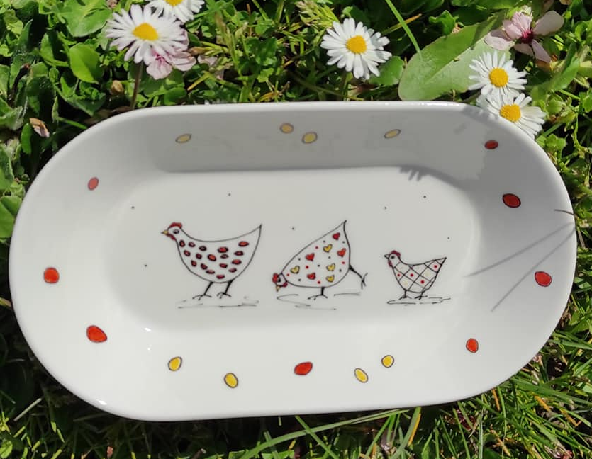 Porcelaine dACANTHE Pâques Petite coupelle 3 poulettes 2021