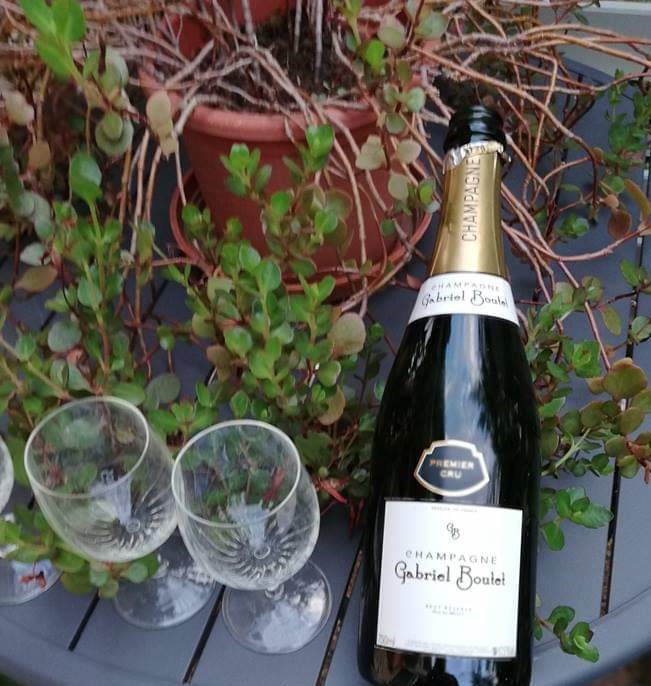 champagne dans le jardin